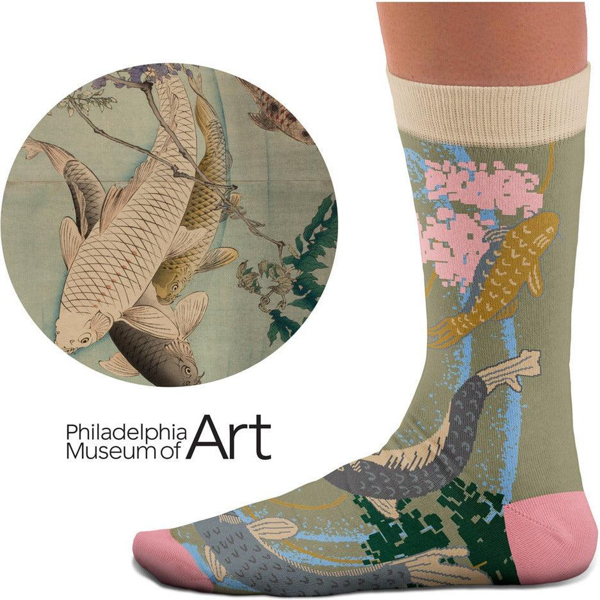 Voir la diapositive 6 : SOCK AFFAIRS Chaussettes carpes nageant, tsukioka yoshitoshi