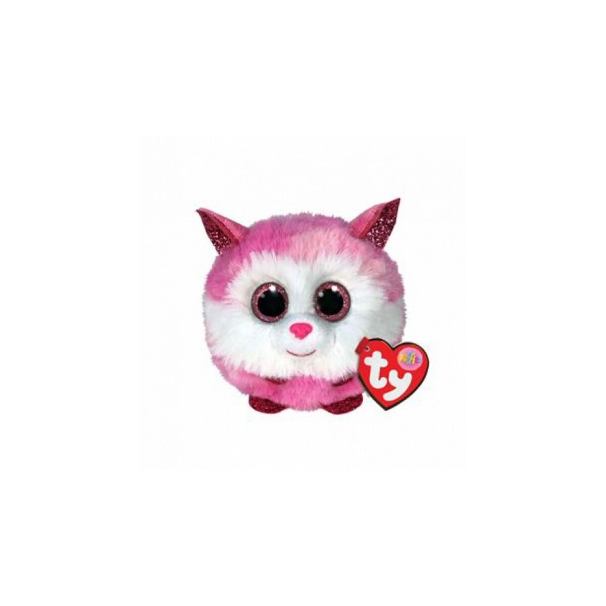 Ty Puffies Princess - peluche ronde, rose et blanc
