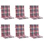 Voir la diapositive 3 : VIDAXL Coussins de chaise de jardin a dossier bas lot de 6 rouge