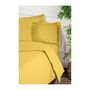 Voir la diapositive 2 : GENERIQUE Parure de lit - 1 housse de couette 220 x 240 cm + 2 taies d'oreiller 60 x 60 cm - 100% coton renforcé - Jaune