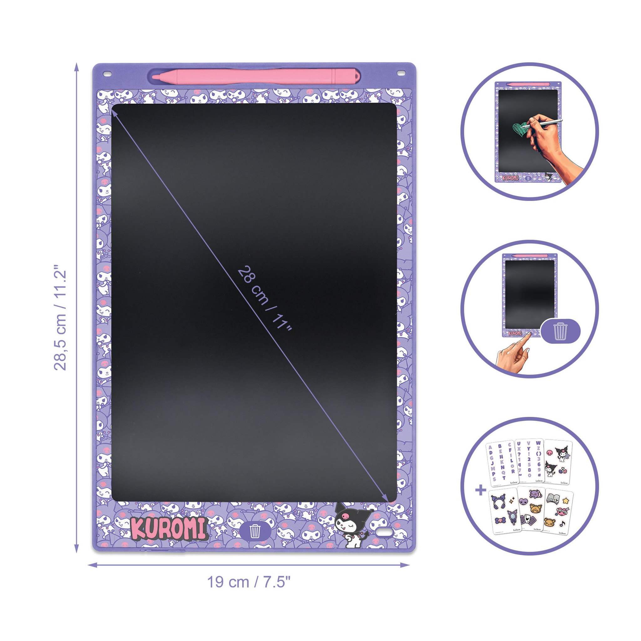 Voir la diapositive 2 : Lexibook Tablette à Dessins multicolore Kuromi