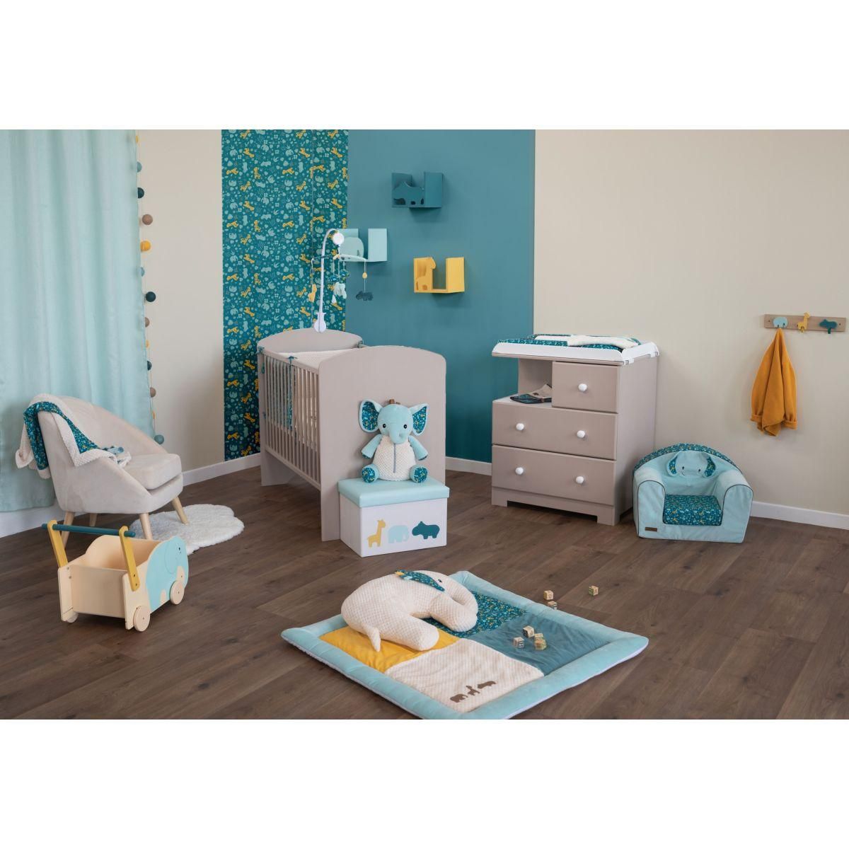 Domiva Coussin d'activités cale bébé éléphant Zanimo