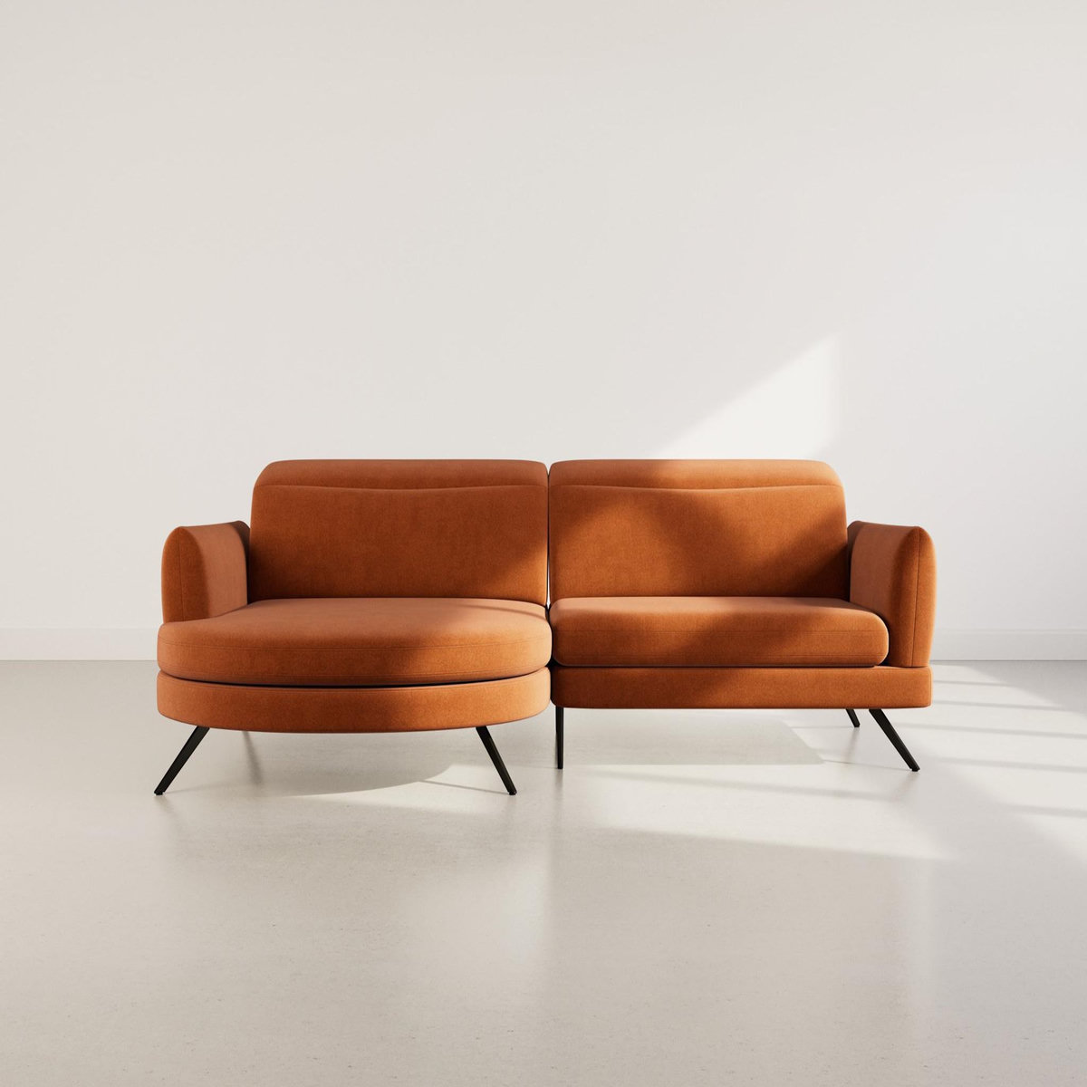 LISA DESIGN Terry - canapé d'angle gauche 4 places avec têtières réglables en tissu texturé