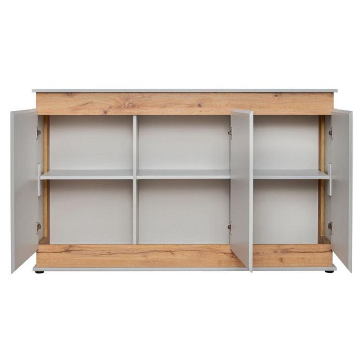 Paris Prix Buffet 3 Portes Design  Berlin  150cm Gris & Naturel