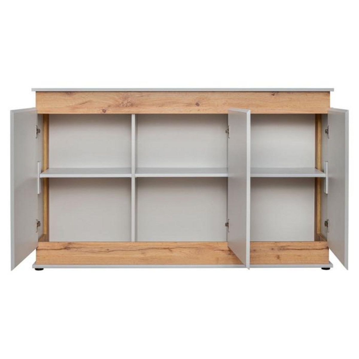 Paris Prix Buffet 3 Portes Design  Berlin  150cm Gris & Naturel