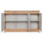 Voir la diapositive 2 : Paris Prix Buffet 3 Portes Design  Berlin  150cm Gris & Naturel