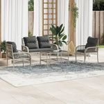 VIDAXL Salon de jardin 4 pcs avec coussins gris clair resine tressee