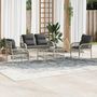 Voir la diapositive 1 : VIDAXL Salon de jardin 4 pcs avec coussins gris clair resine tressee