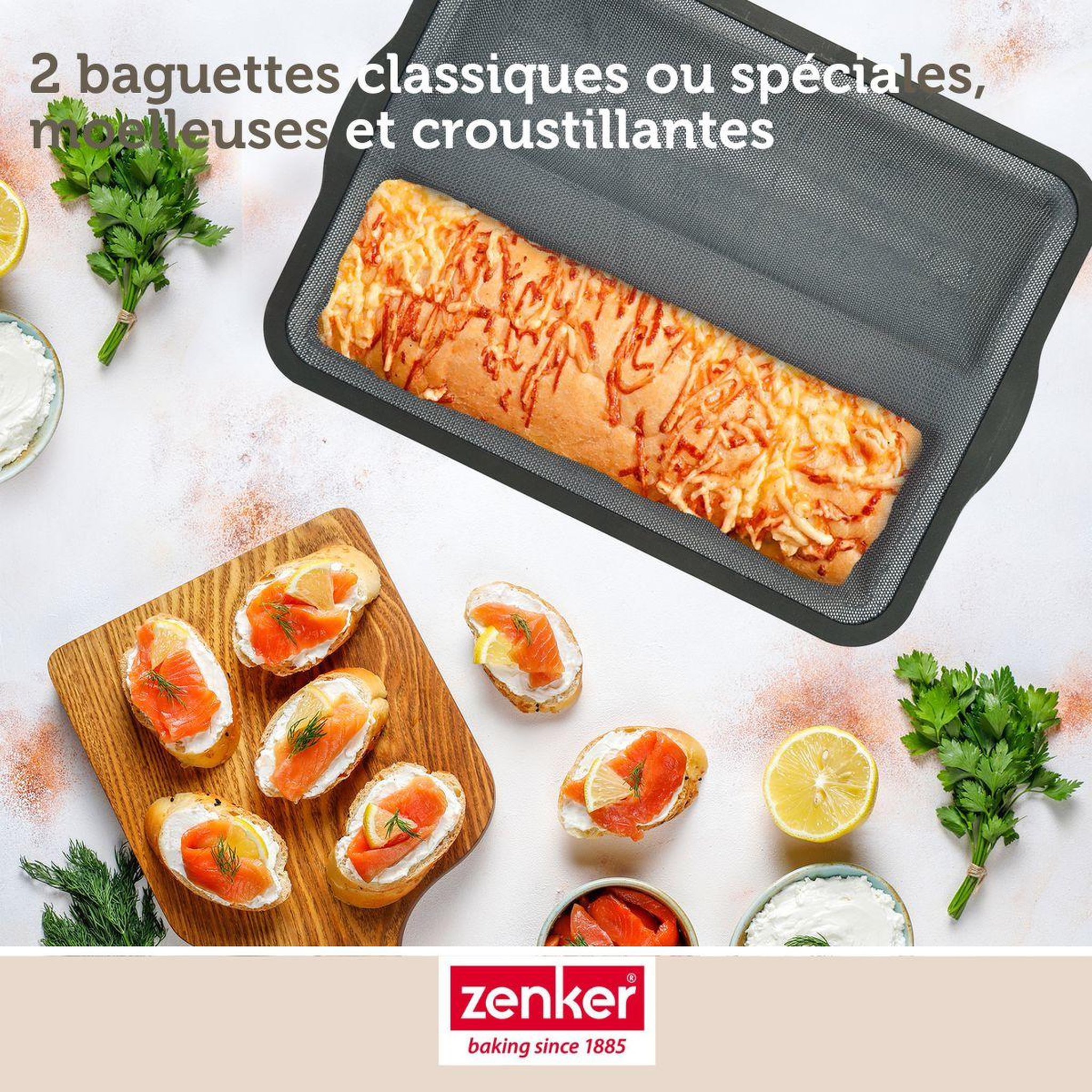 Voir la diapositive 5 : ZENKER Moule à baguettes de pain 36 x 26 cm zenker silicone fibre de verre