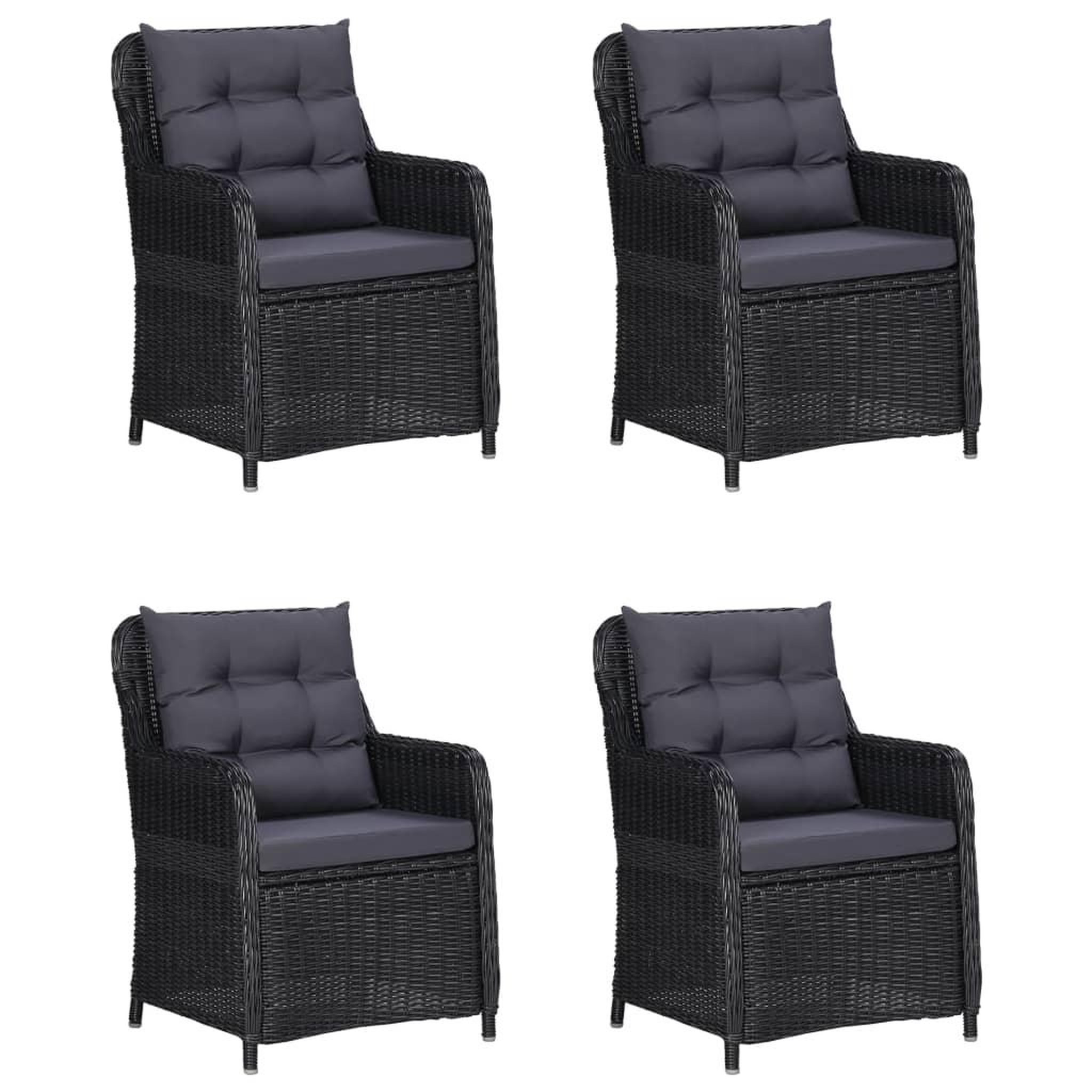 Voir la diapositive 5 : VIDAXL Ensemble a manger de jardin 5 pcs Noir