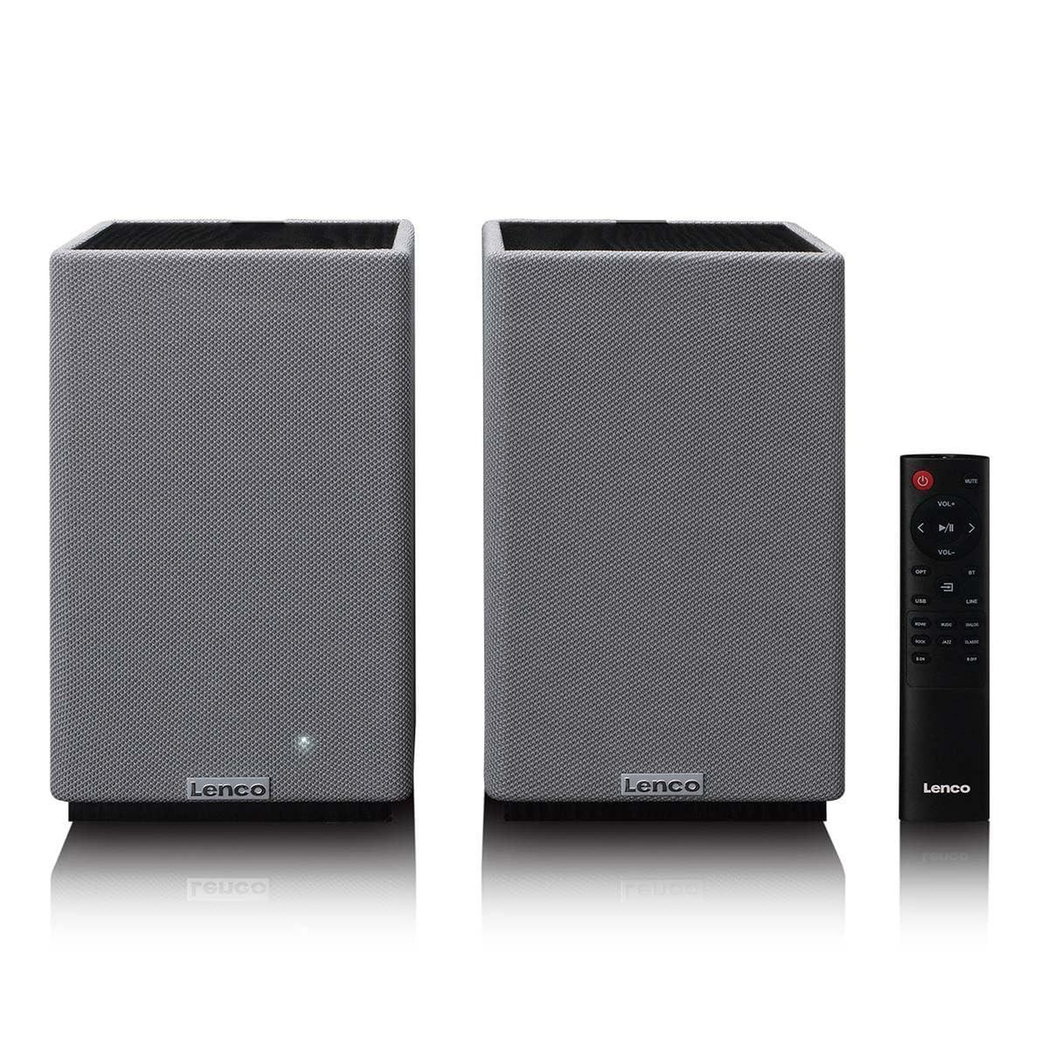 Lenco Lenco spb-240bkgy paire d'enceintes stéréo hi-fi bluetooth 5.3 - 2x40w rms - amplificateur classe d - dsp - rca - optique - usb - télécommande - gris/noir