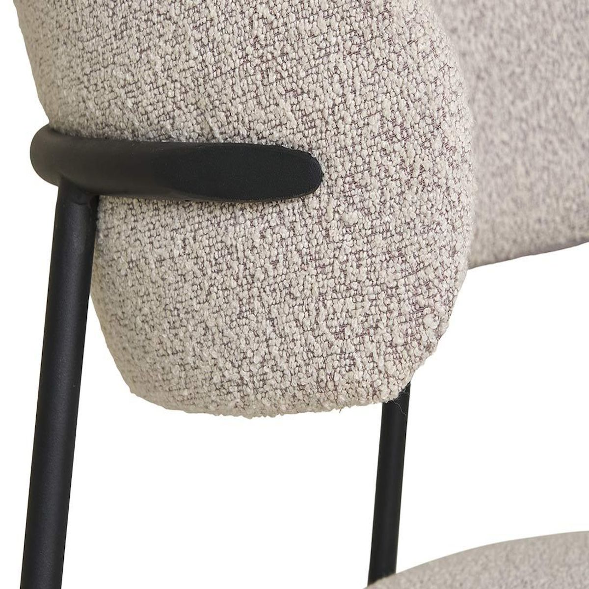 LISA DESIGN Erica - lot de 2 chaises en tissu bouclette - pieds en acier