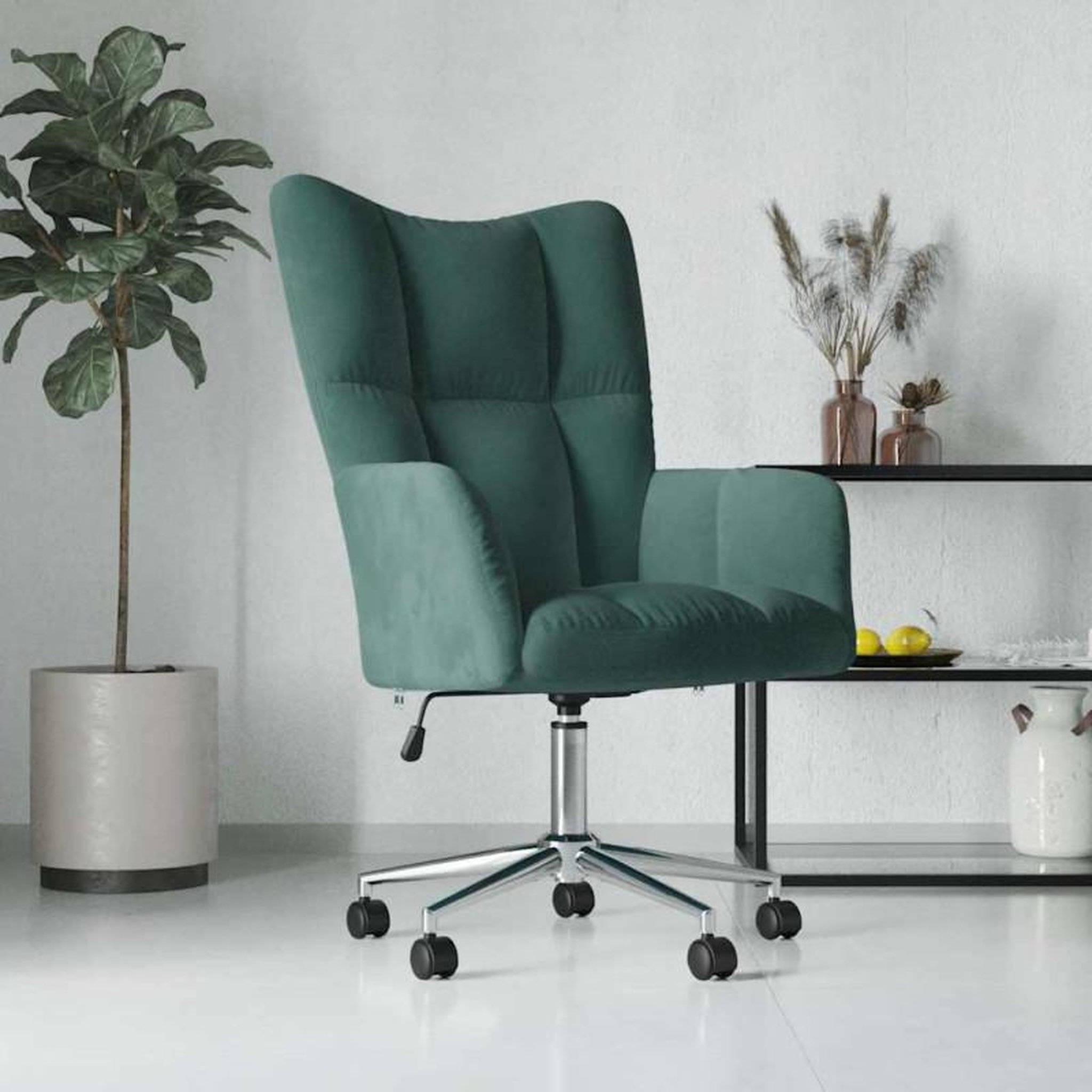 Voir la diapositive 1 : VIDAXL Chaise de relaxation Vert foncé Velours