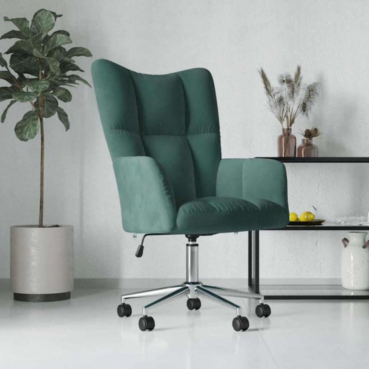 VIDAXL Chaise de relaxation Vert foncé Velours