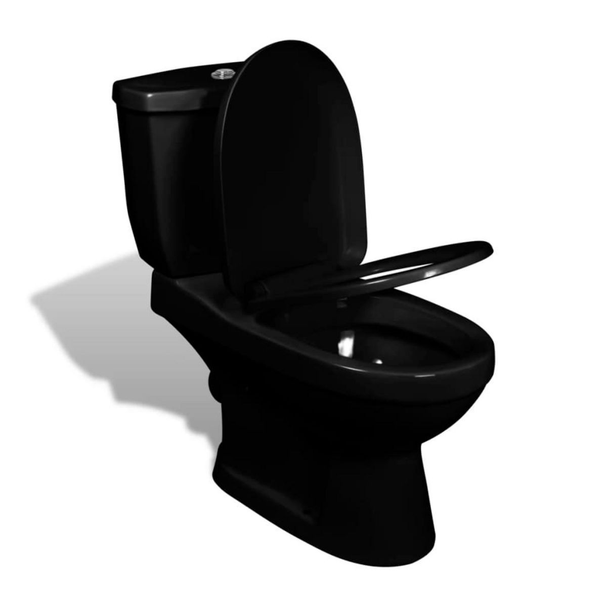 VIDAXL Toilette avec reservoir Noir