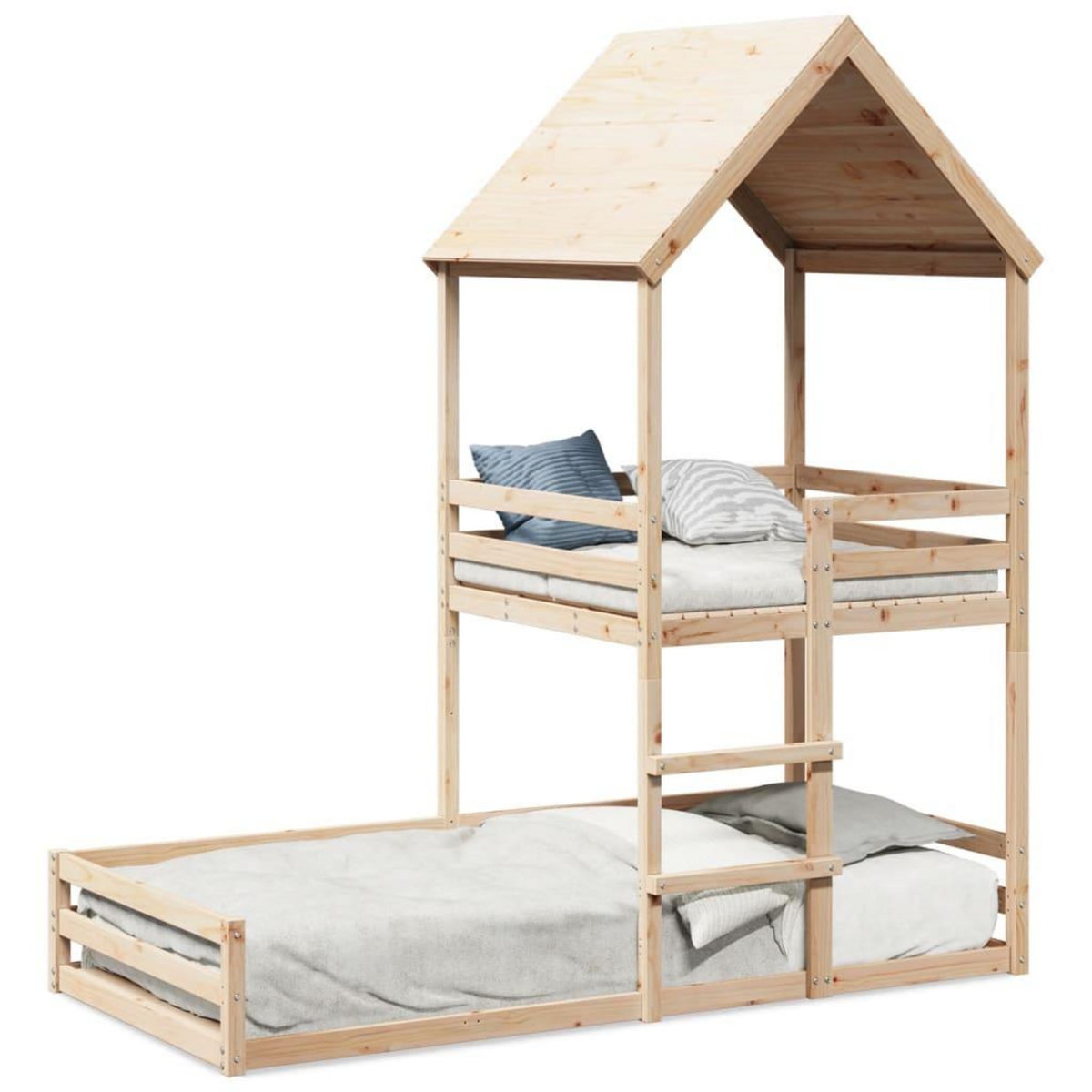VIDAXL Lit superpose sans matelas 90x200 cm bois de pin massif