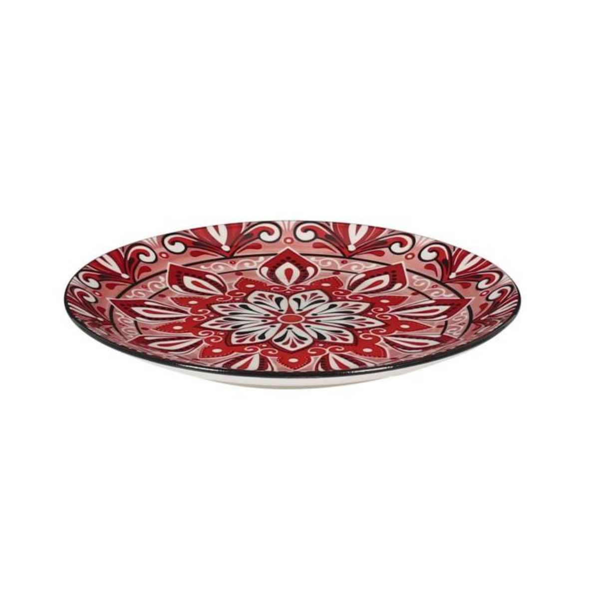 Paris Prix Lot de 6 Assiettes Plates  Jaipur  19cm Rouge