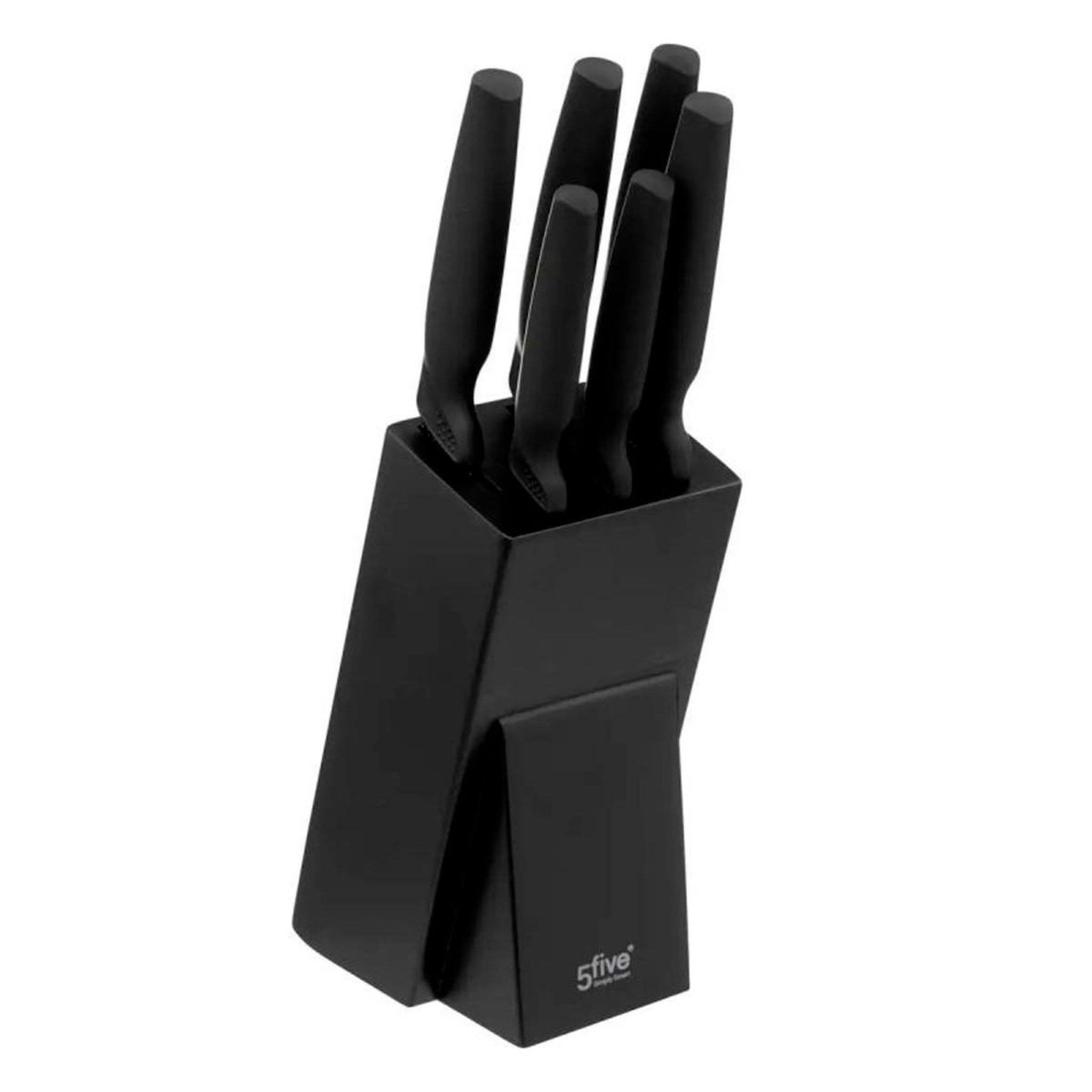 FIVE Bloc 6 couteaux design  caractère  34cm noir