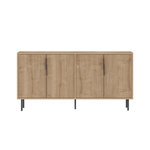 CONCEPT USINE Buffet cannelé 4 portes aspect bois 150x75cm CIARO