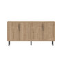 Voir la diapositive 1 : CONCEPT USINE Buffet cannelé 4 portes aspect bois 150x75cm CIARO