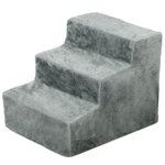 PAWHUT Escalier pour chien à 3 marches déhoussable lavable - 46 x 35 x 35 cm - gris