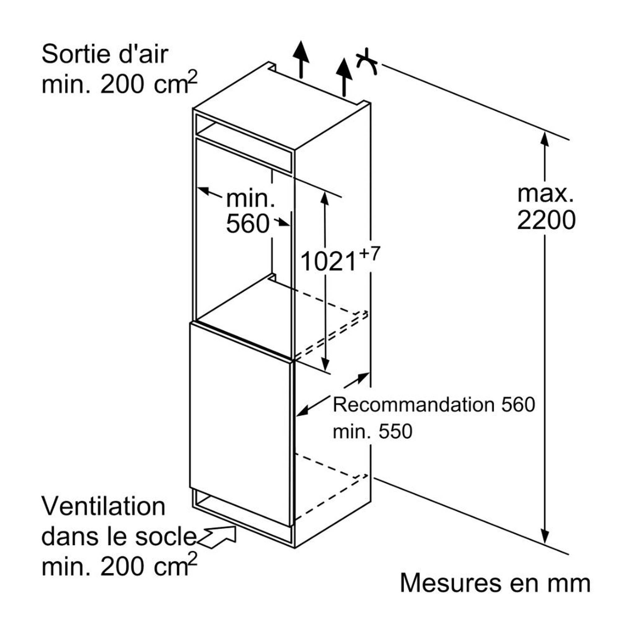 Voir la diapositive 4 : Siemens Réfrigérateur 1 porte intégrable à pantographe 147l - ki32lvfe0
