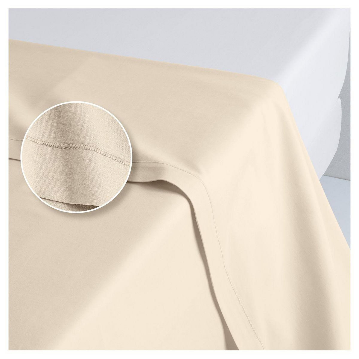 ACTUEL Drap plat uni en coton 57 fils - collection permanente