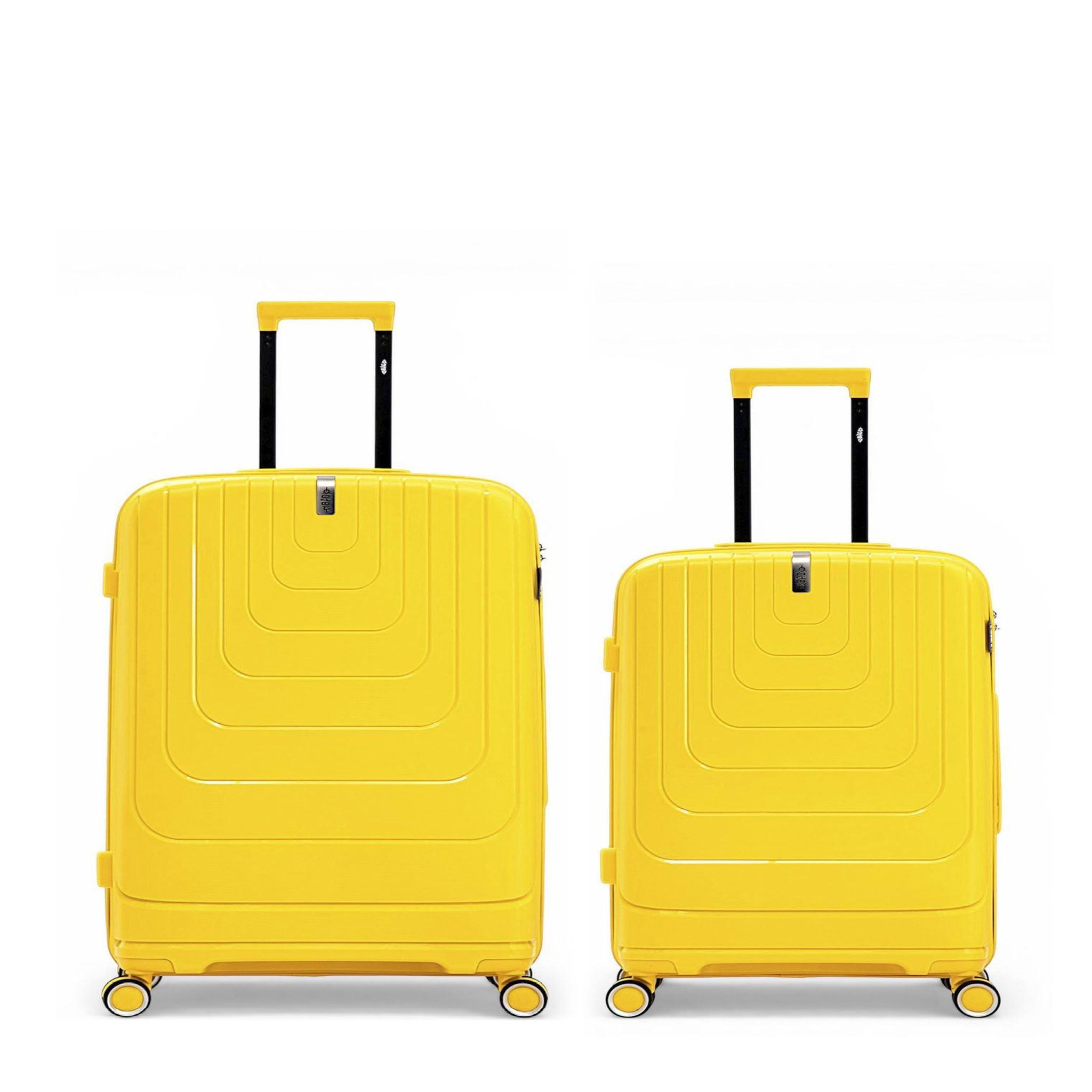 OBAGO Lot de 2 Valises Rigides Grand Format et Taille Moyenne GALINA. Coloris disponibles : Rouge, Noir, Orange, Bleu, Jaune, Vert