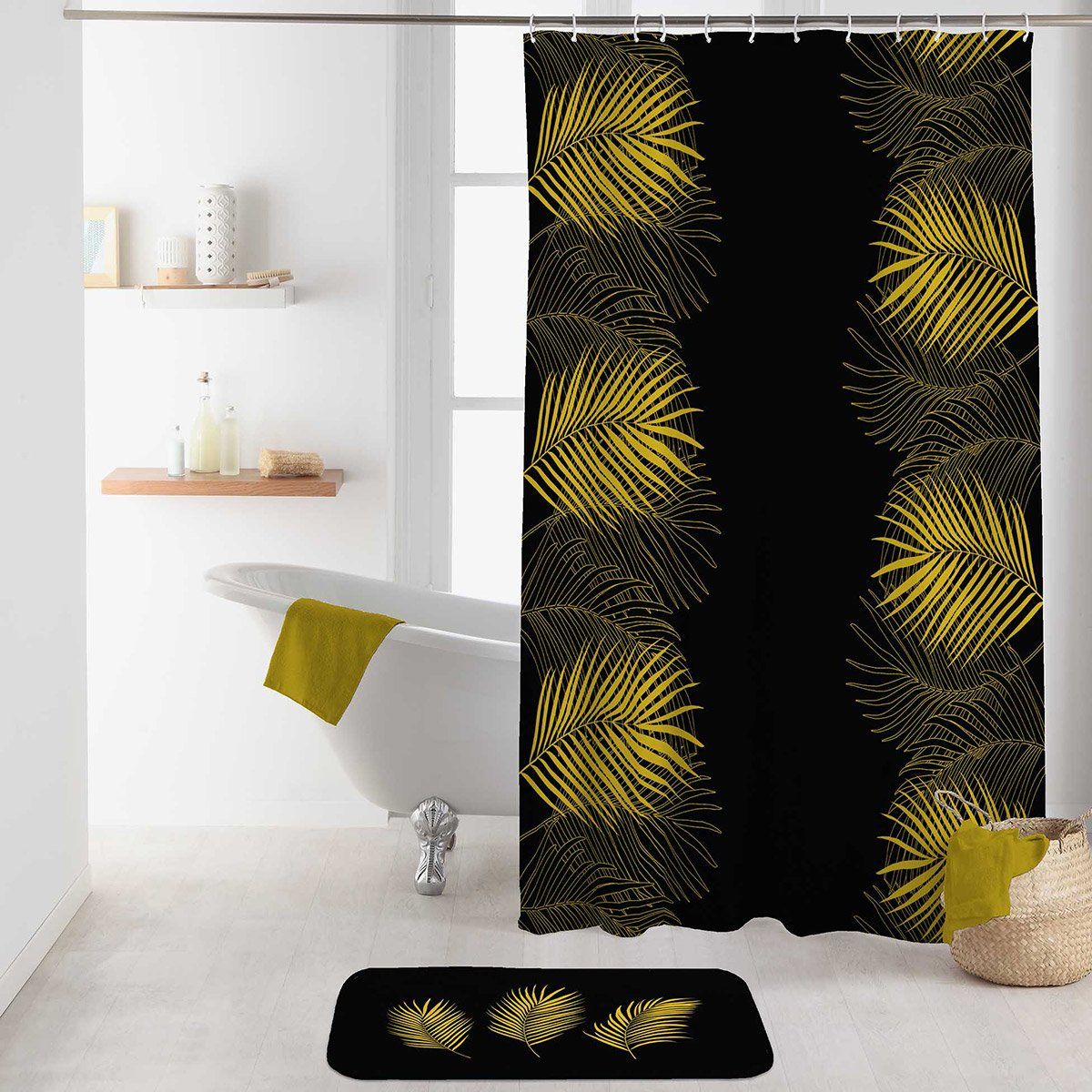 Douceur d'Intérieur Rideau de douche 180x200 Orbella noir