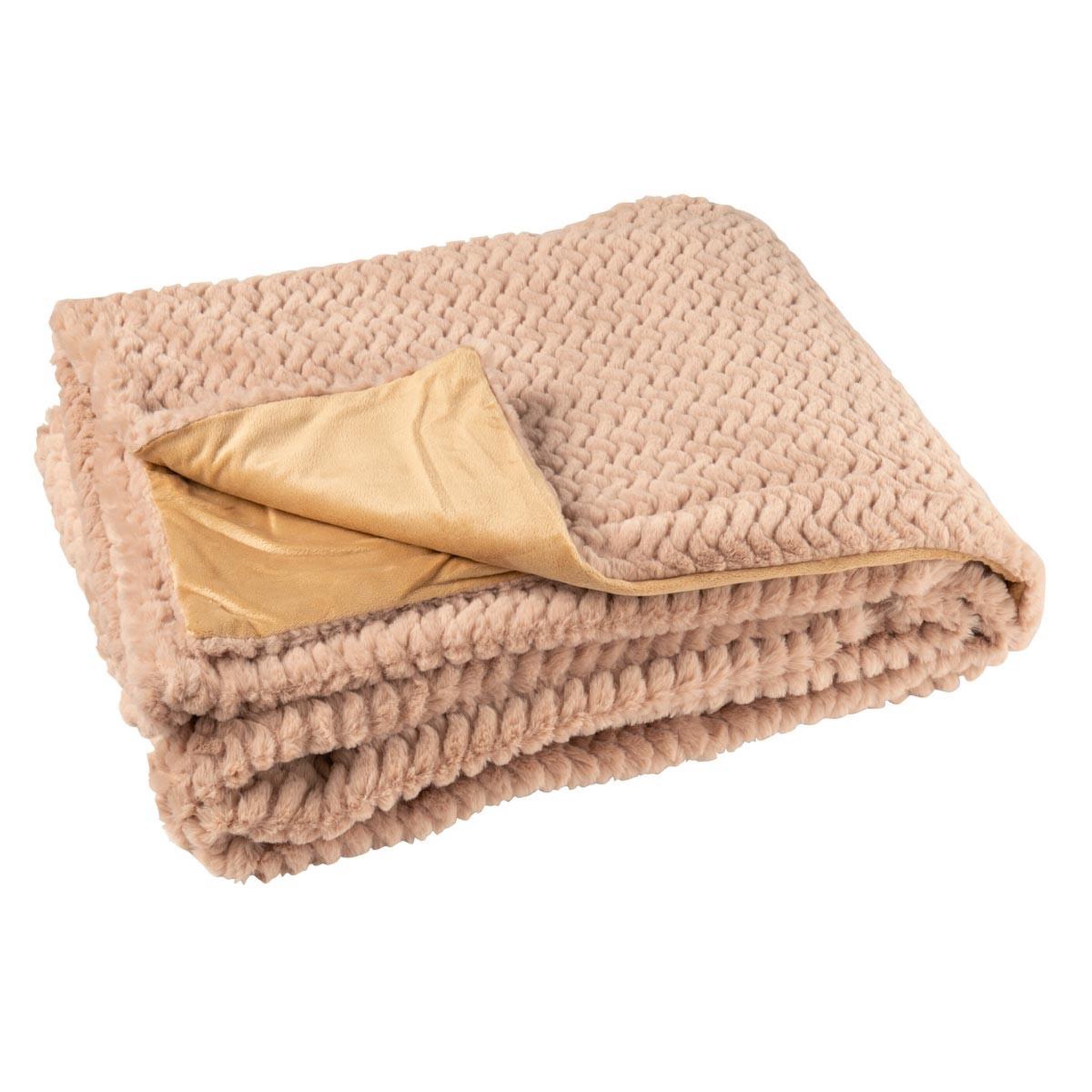 J-LINE Plaid uni  winter  130x180cm camel