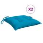 Voir la diapositive 2 : VIDAXL Coussins de chaise lot de 2 bleu clair 40x40x7 cm tissu oxford