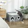 Voir la diapositive 2 : PAWHUT Panier niche grattoir chat 3 en 1 pliable gris