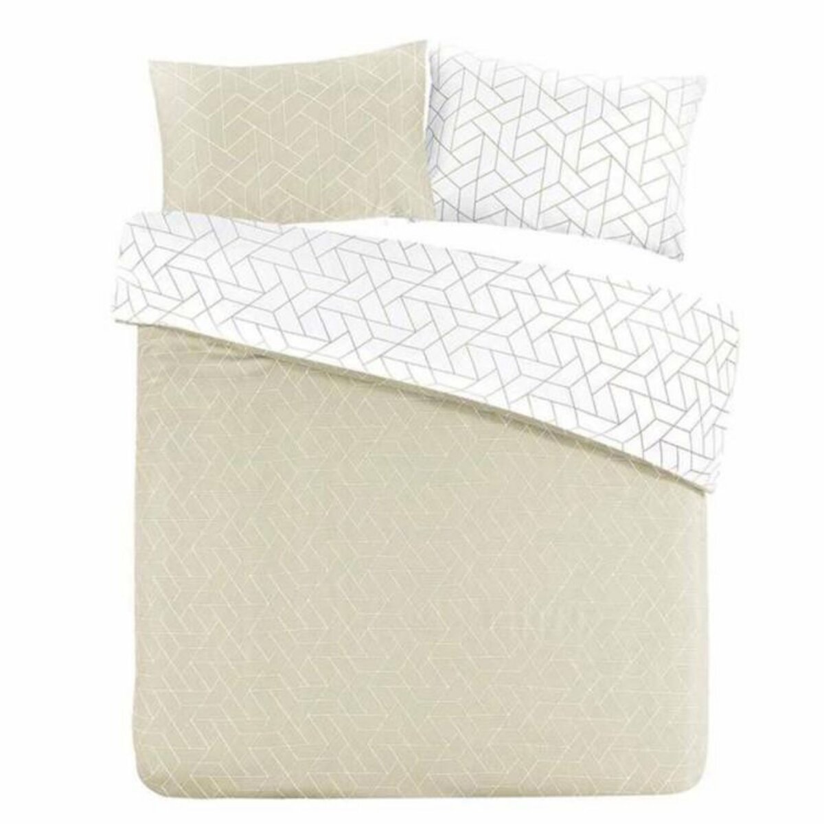 Paris Prix Parure de Lit 3 Pièces  Florence  240x220cm Beige