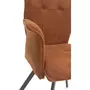 HOMIFAB Lot de 2 fauteuils de table en tissu rouille - Alann