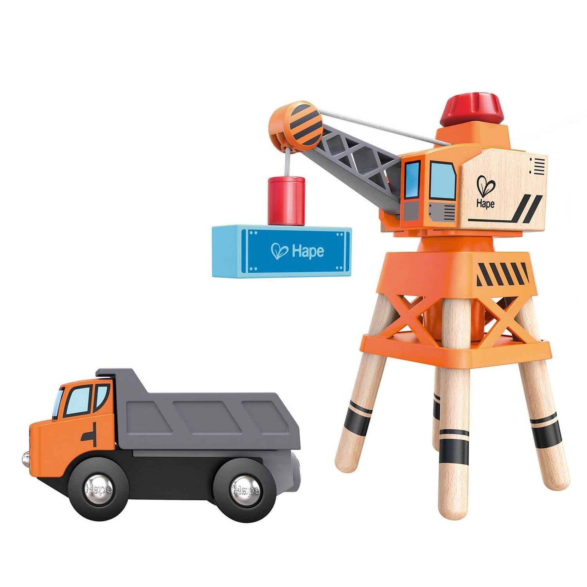 Voir la diapositive 4 : Hape Grande grue orange 360 degres