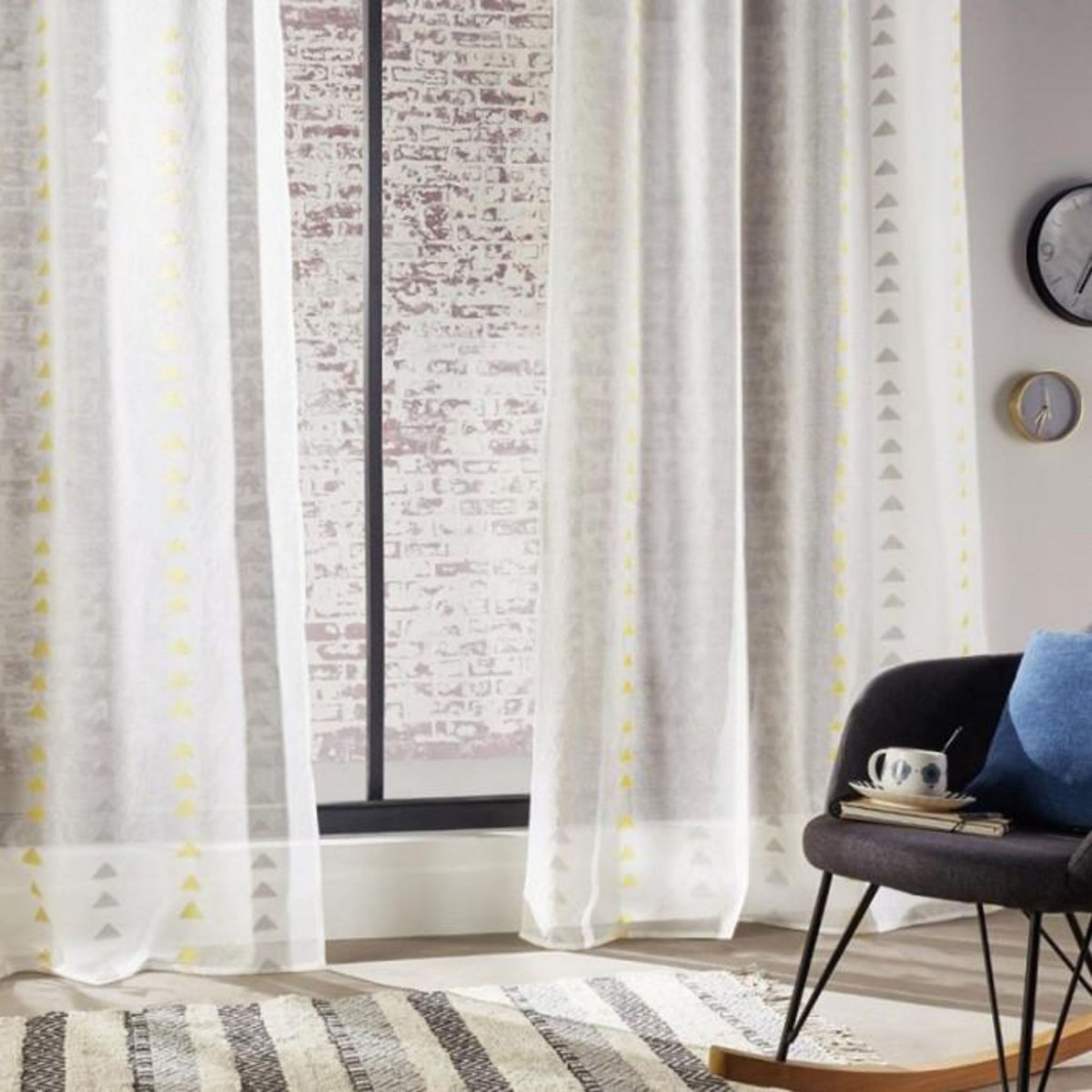 ATMOSPHERA Rideau Voilage  Relief  140x240cm Ocre