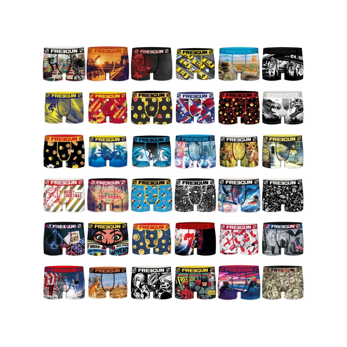 FREEGUN Pack Surprise de 3 Boxers microfibre homme