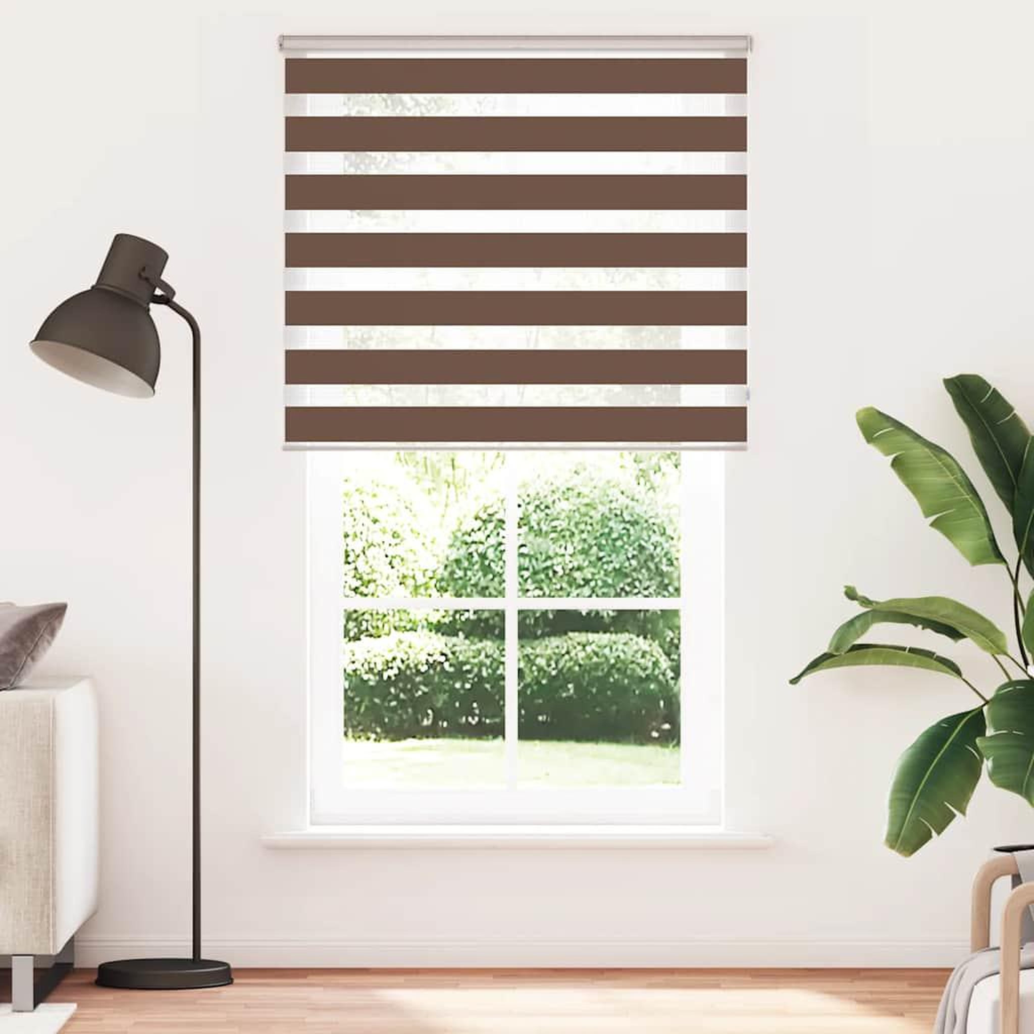 Voir la diapositive 2 : VIDAXL Store zebre marron 130x230cm largeur du tissu 125,9cm polyester