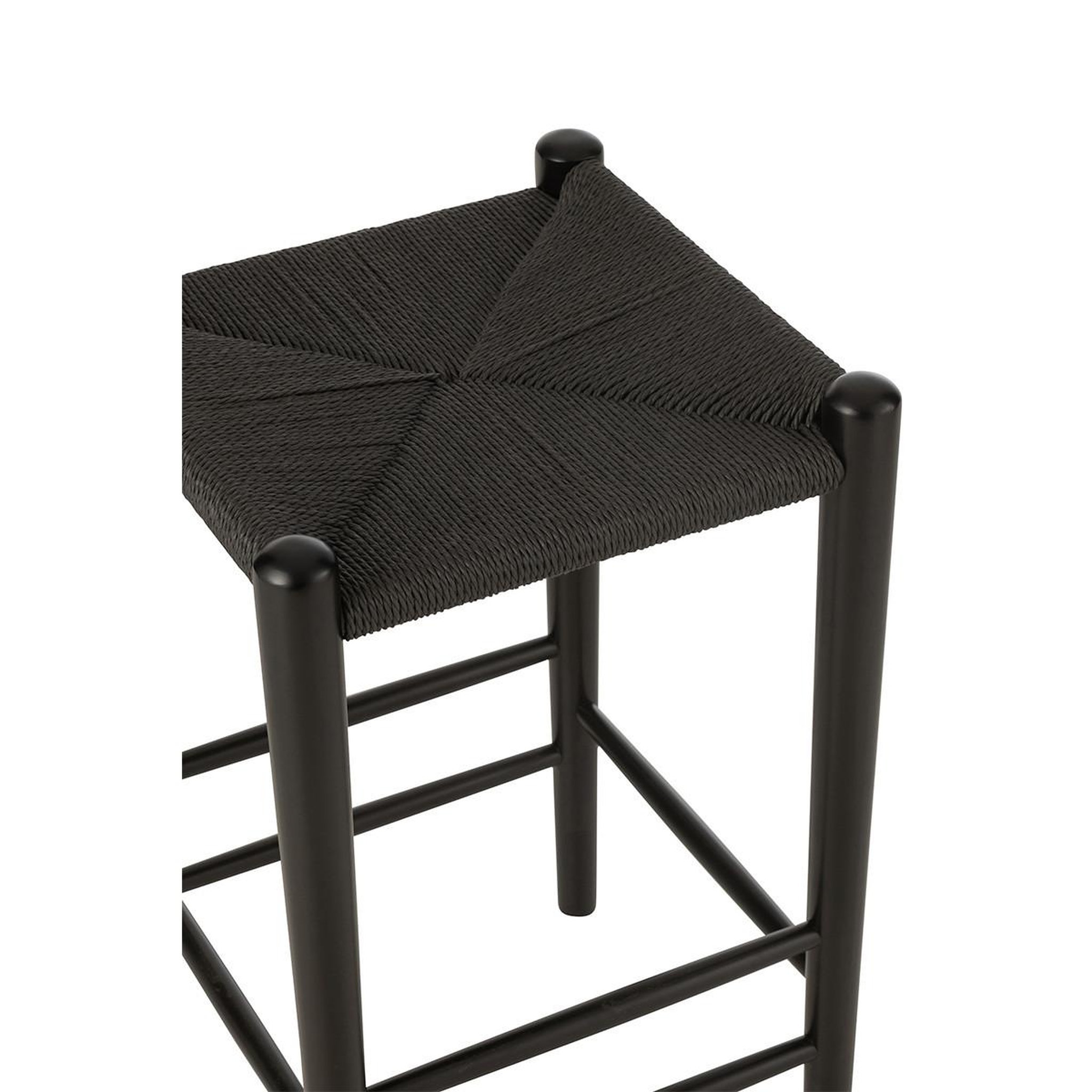 Voir la diapositive 3 : J-LINE Tabouret de bar en bois  orient  66cm noir