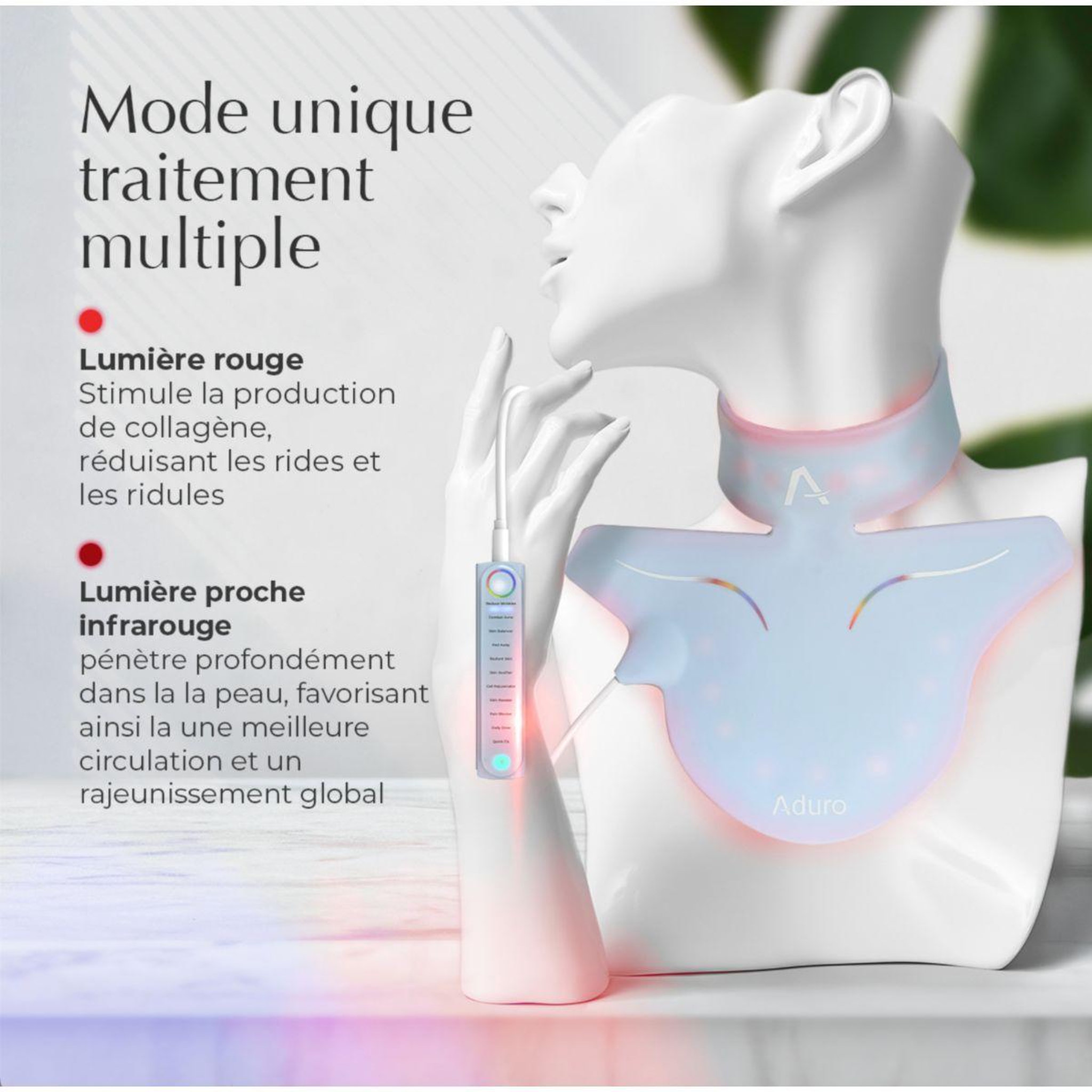 Voir la diapositive 3 : ADURO Masque LED ZLD-50AF décolleté et cou