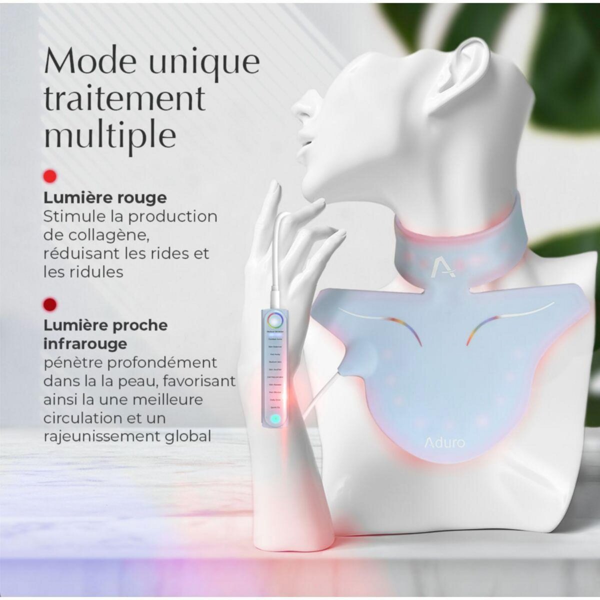ADURO Masque LED ZLD-50AF décolleté et cou
