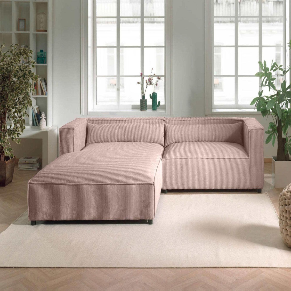 LISA DESIGN Ela - canapé d'angle gauche 4 places - en velours côtelé - style contemporain