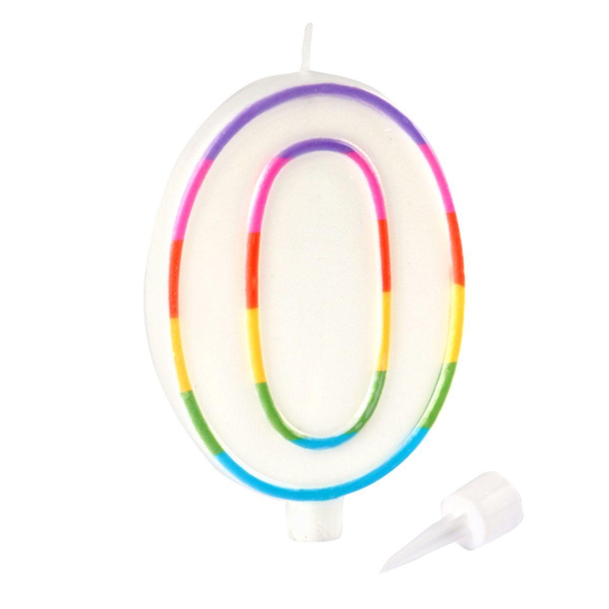 Voir la diapositive 2 : HOMEA Bougie d'Anniversaire  Chiffre 0  10cm Multicolore