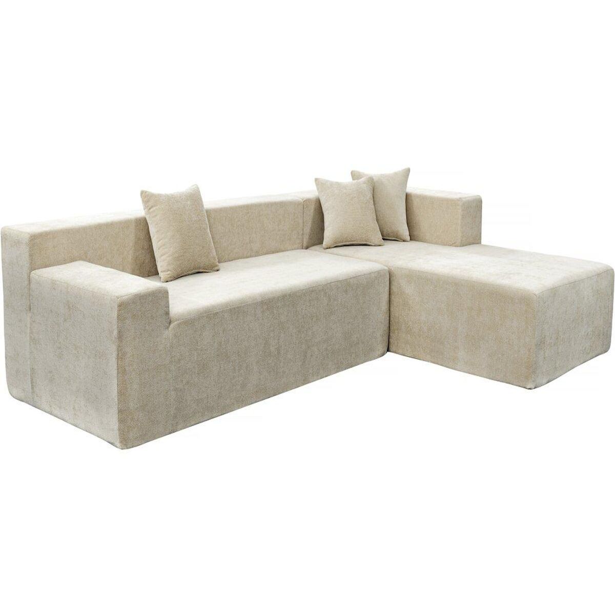 Habitat et Jardin Canapé d'angle en tissu texturé  Tessaro  - 4 places - Beige