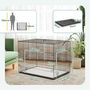 Voir la diapositive 3 : PAWHUT Cage caisse de transport pliable pour chien 91 x 62 x 68 cm avec coussin