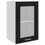 Voir la diapositive 2 : VIDAXL Armoire en verre suspendue Noir 40x31x60 cm Bois d'ingenierie