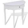 Voir la diapositive 1 : VIDAXL Table console avec tiroir Demi-ronde Blanc