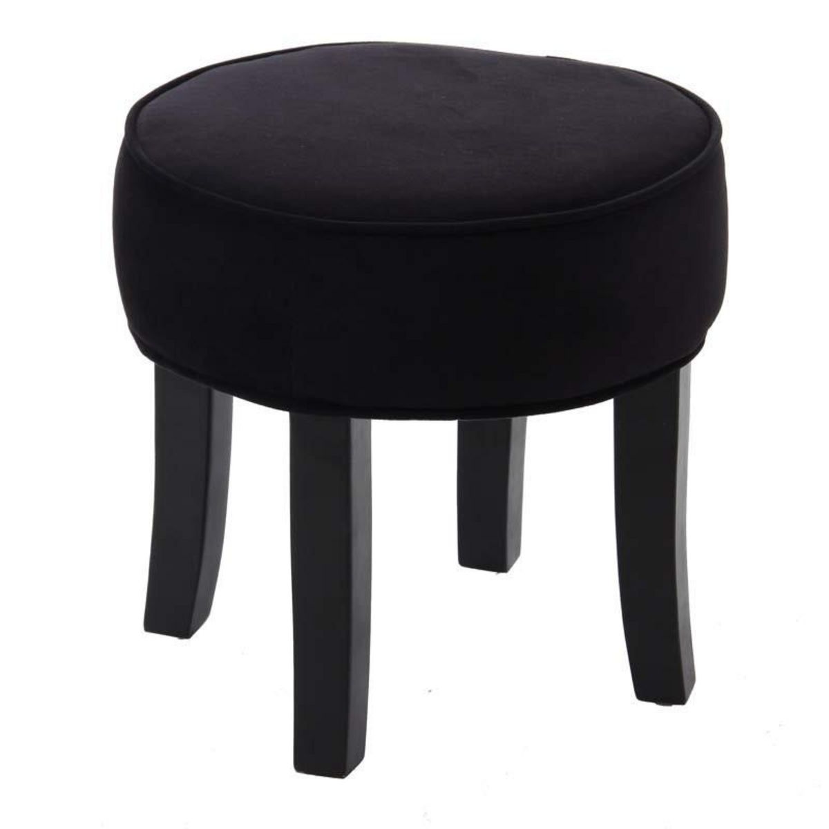  Tabouret en Velours  Adriel  35cm Noir