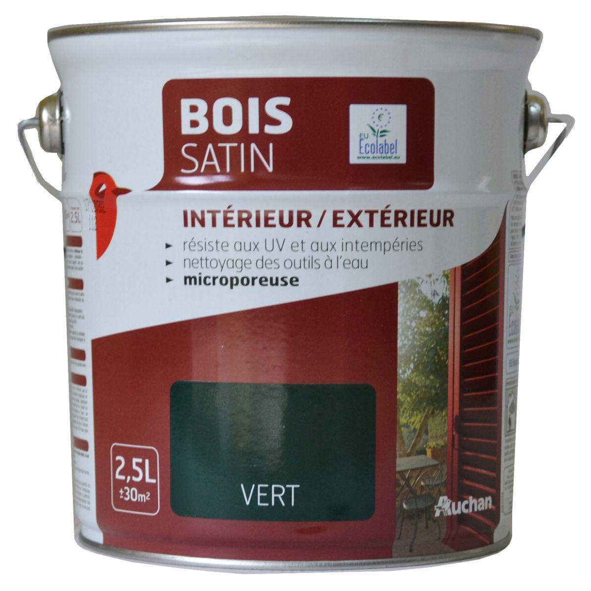 AUCHAN Peinture bois satin acrylique Vert