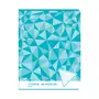 AUCHAN Cahier piqué 17x22cm 48 pages grands carreaux Seyes bleu motif triangles